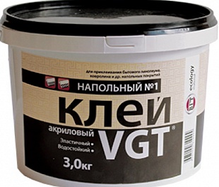 Клей ВГТ акриловый напольный №1 «Эконом» 3.0 кг в mir-pola.by